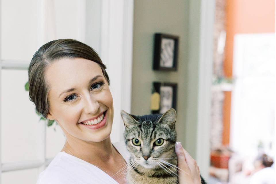 Gorgeous bride and her furbaby