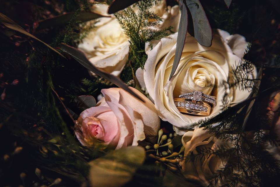 When the rings rest gently in the bouquet <3 From a gorgeous sunset wedding on the banks of the Peace River at the Charlotte Harbor Yacht Club in Port Charlotte, Florida