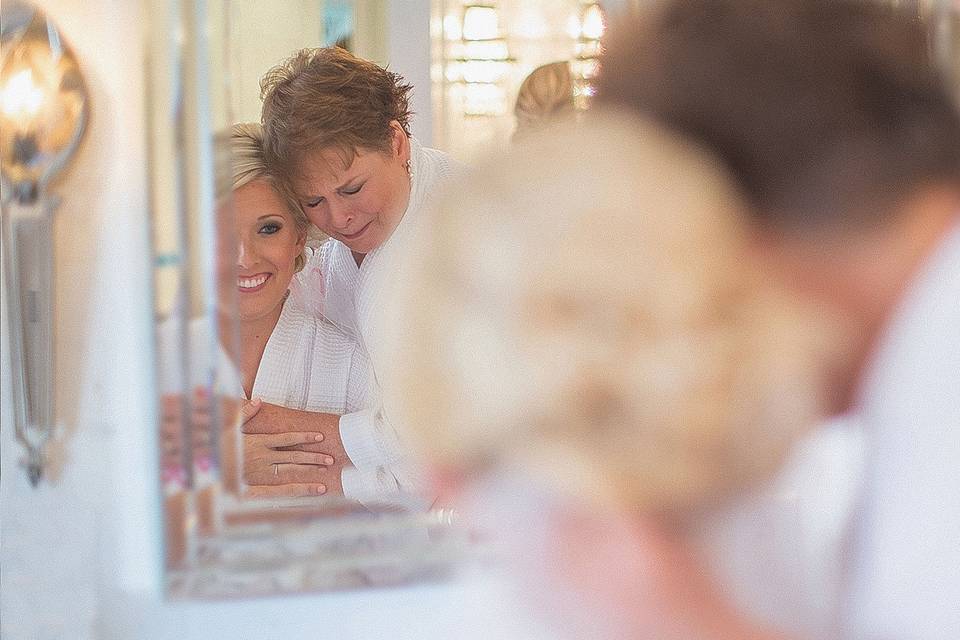 Mother / daughter moment on your wedding day.  By Katie Fears Photography MN