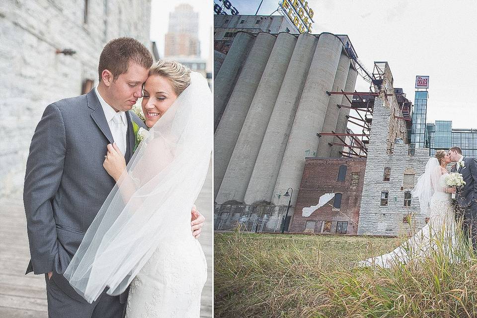 Stone Arch Bridge, Mill City Museum wedding in Minneapolis,MN by Brio Art Photography  | www.brioart.com