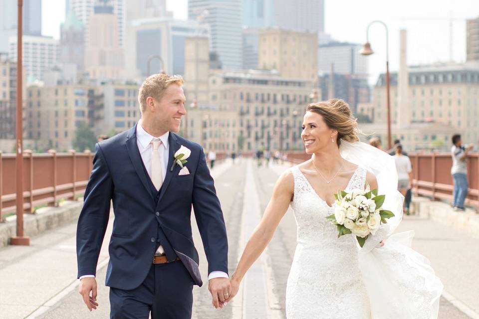 Stone Arch Bridge Wedding Photos by Katie Fears of Brio Art Photography MN | www.brioart.com