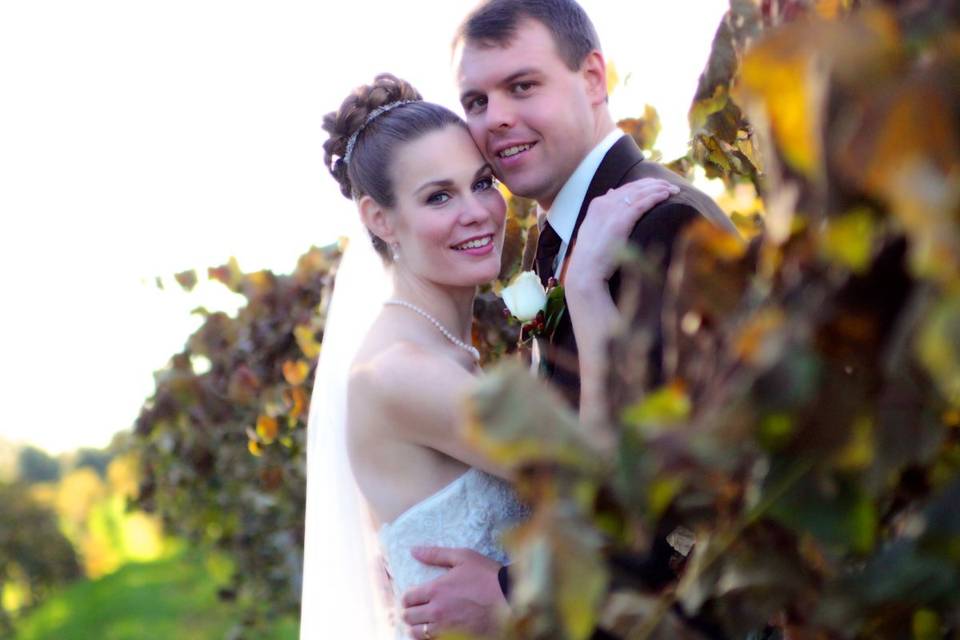 Newlyweds in the garden