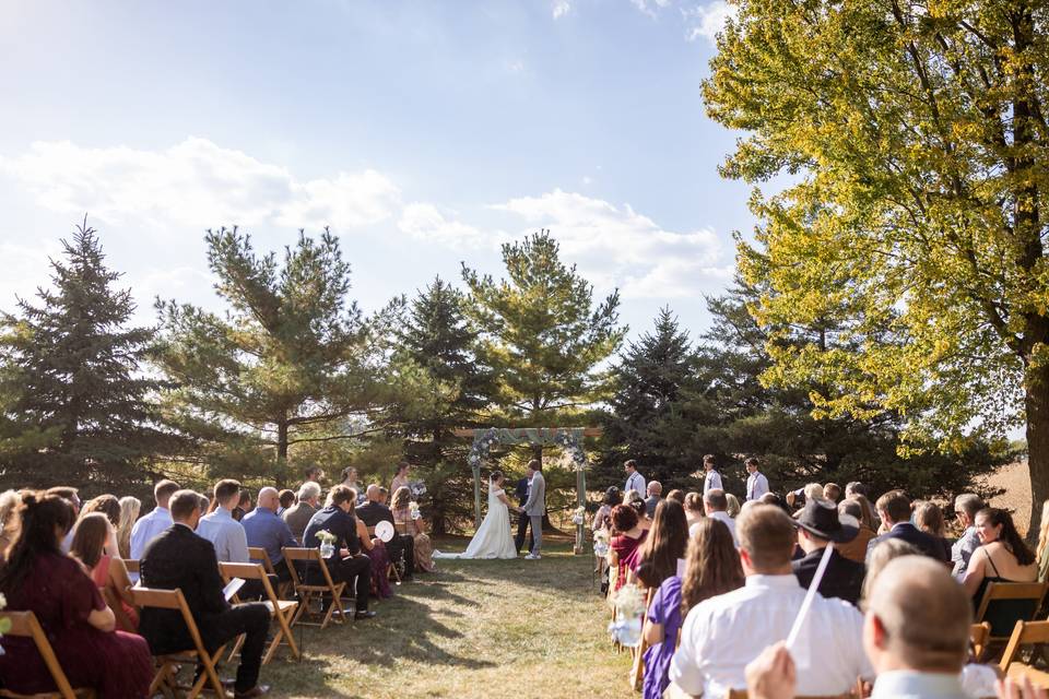 Wedding cake display on Barrel