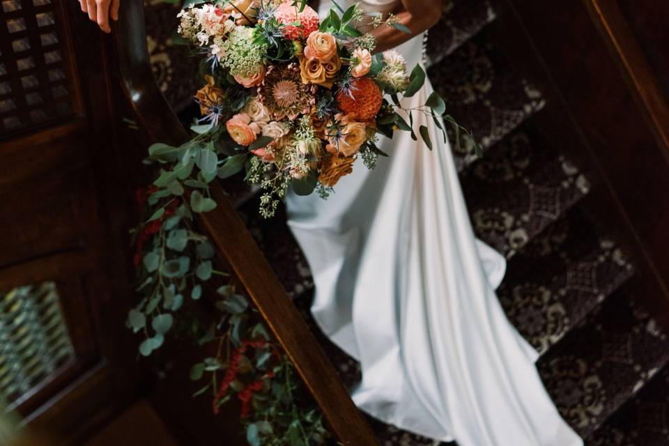 Unconstructed bridal bouquet
