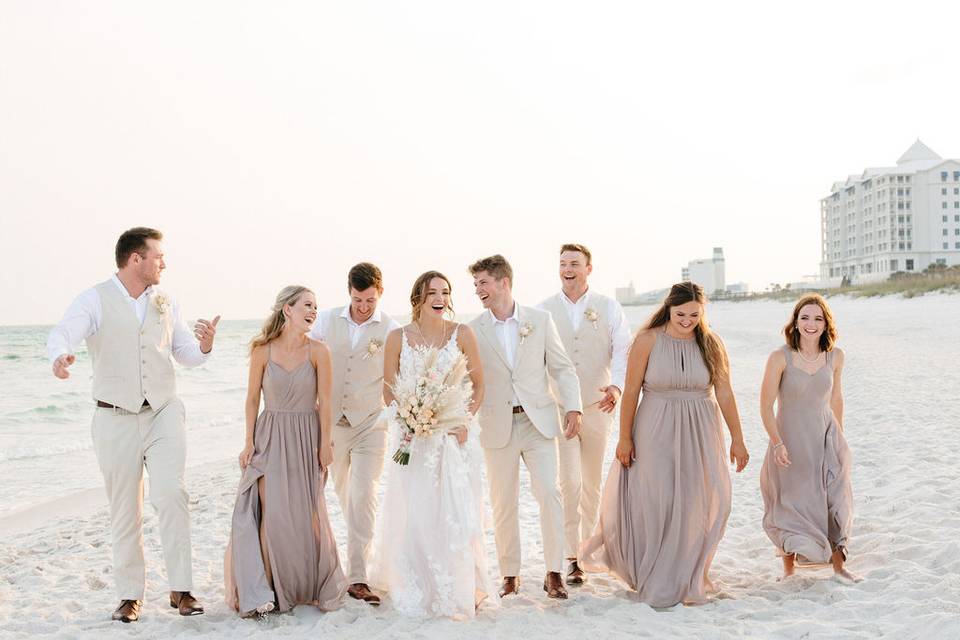 Beach in front of venue