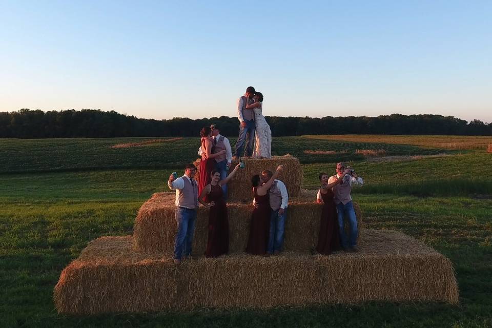 Drone shot of Bridal Party