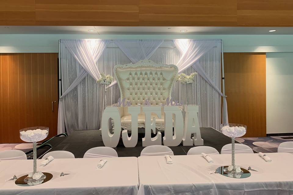 Bridal party backdrop