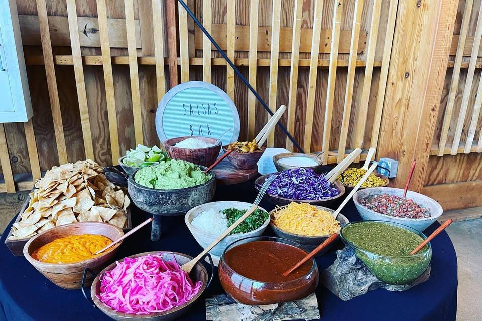 Condiments Bar for Taco Bar