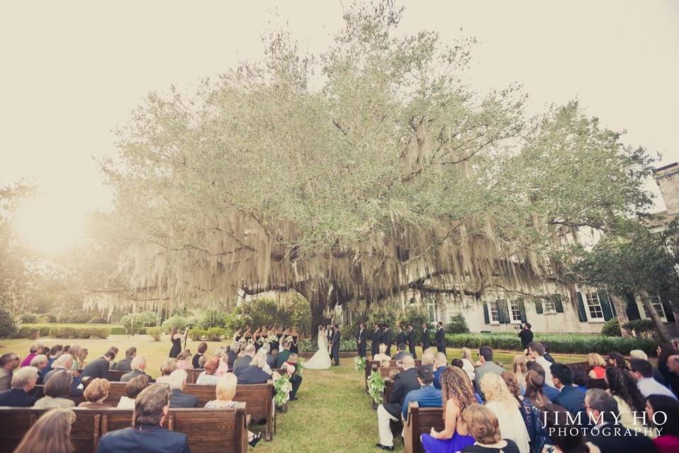 Outdoor wedding ceremony