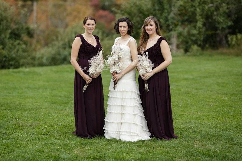 Bride and her bridesmaids