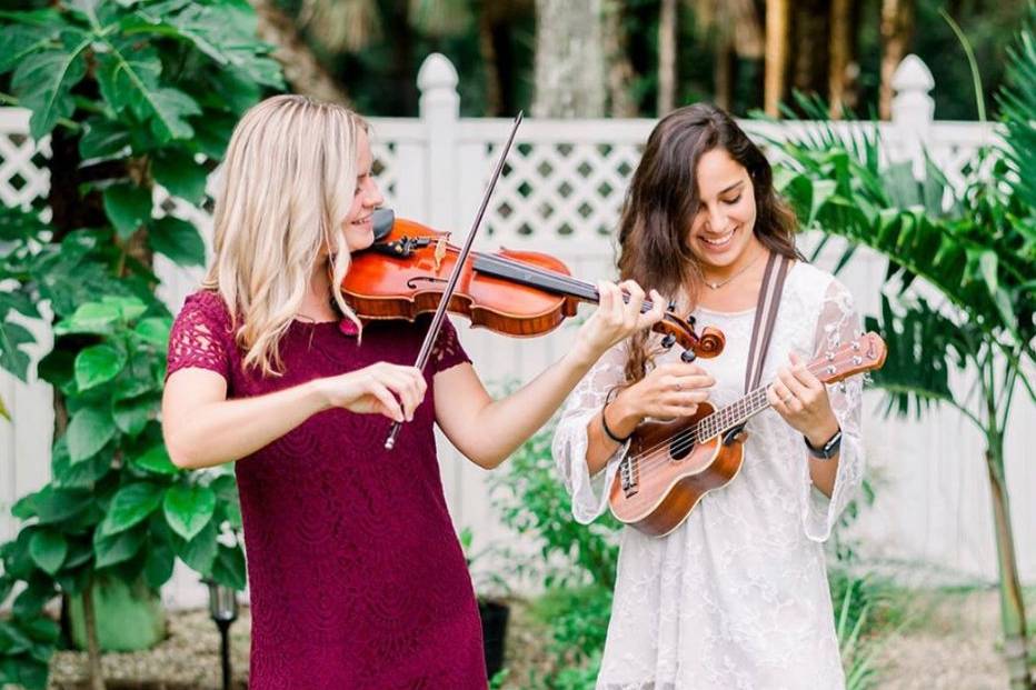 Violin + Ukulele backyard wed