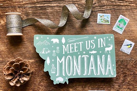 Die cut Montana Save the Date