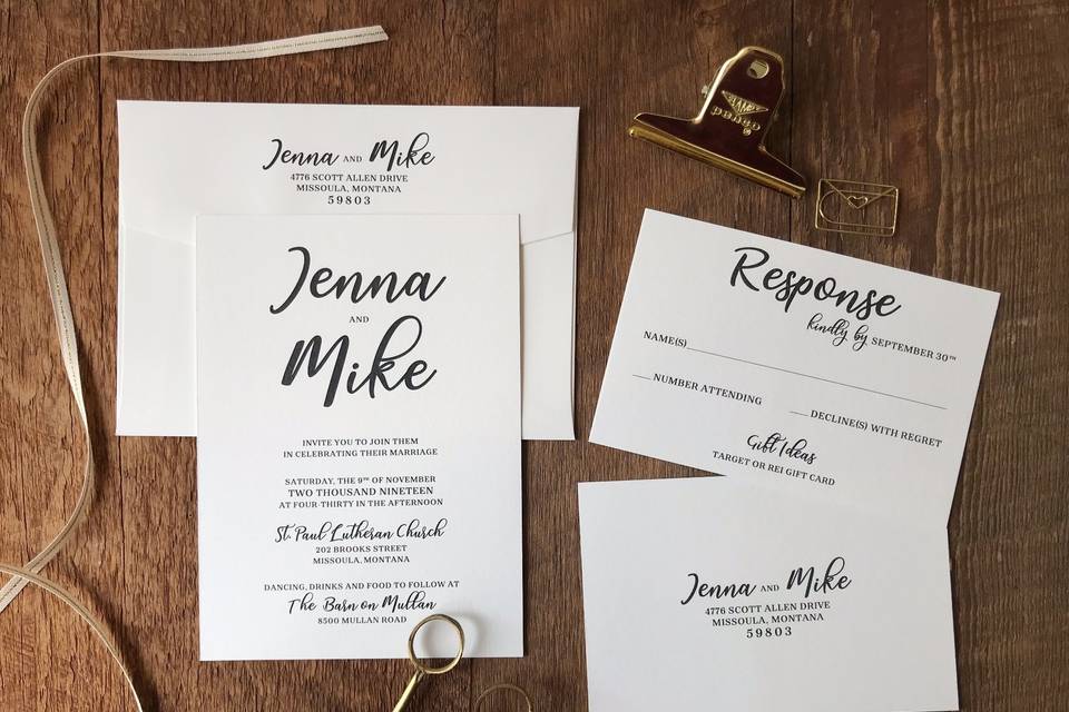 Typographic wedding suite