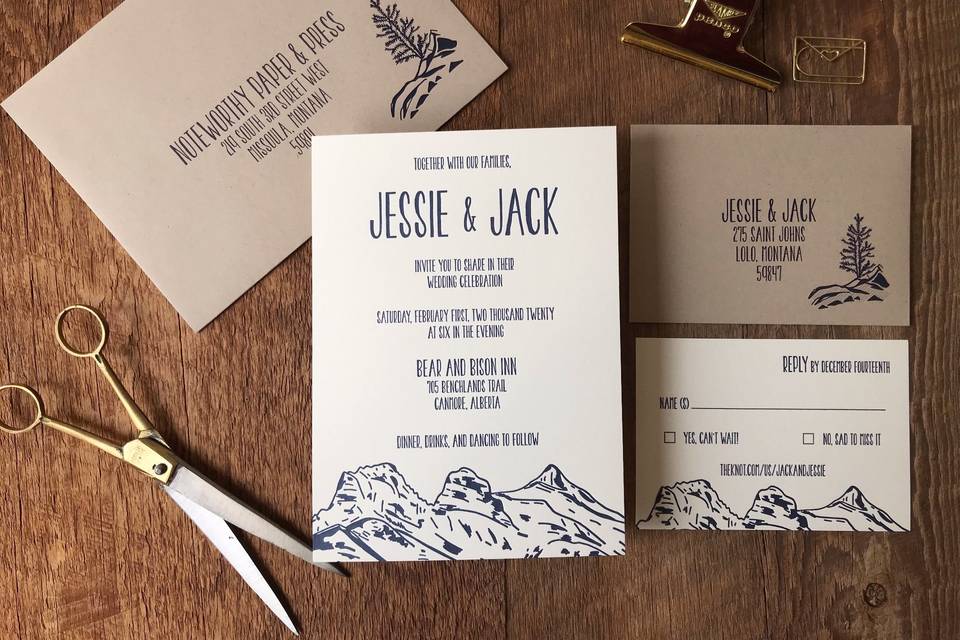 Custom Mountain Invitations