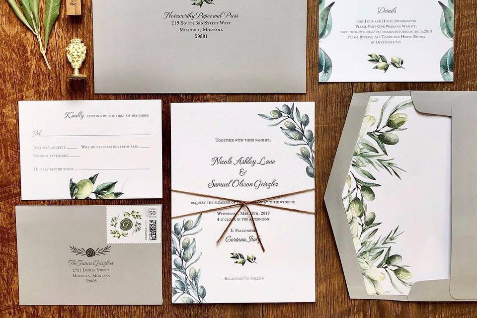 Italian invitation suite