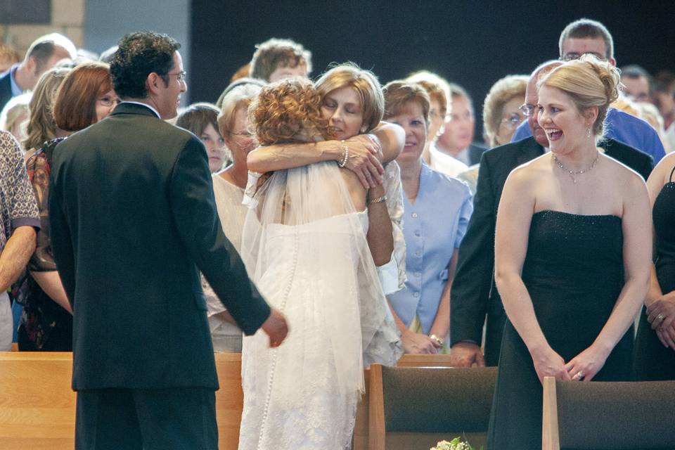 Ceremony hugs