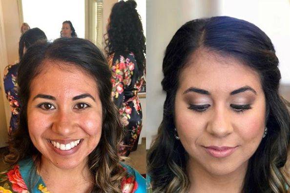 Bridesmaid Makeup Before/After
