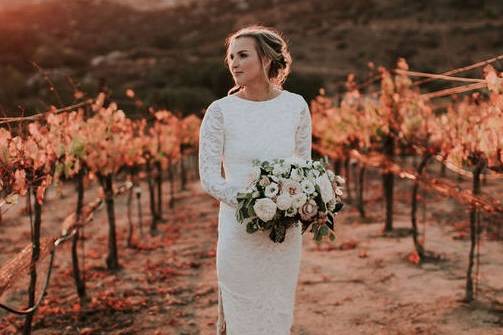 Stunning Bride in Vineyard