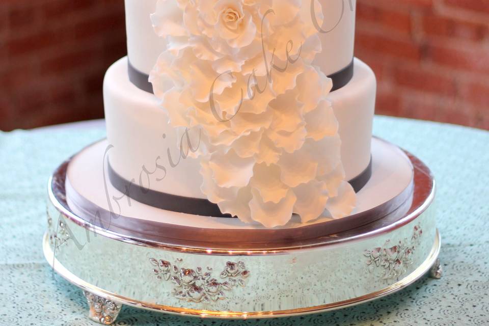 3-tier floral wedding cake