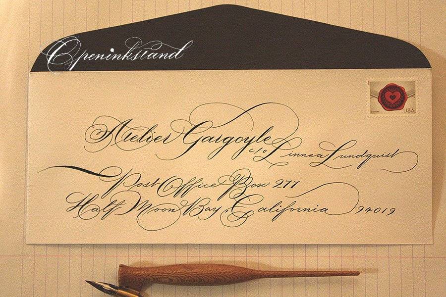 Open Ink Stand Calligraphy
