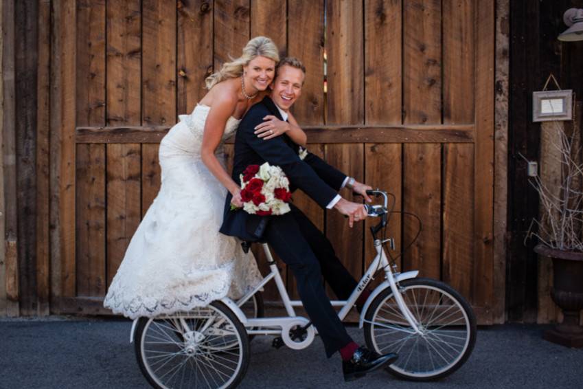 The couple on a bike