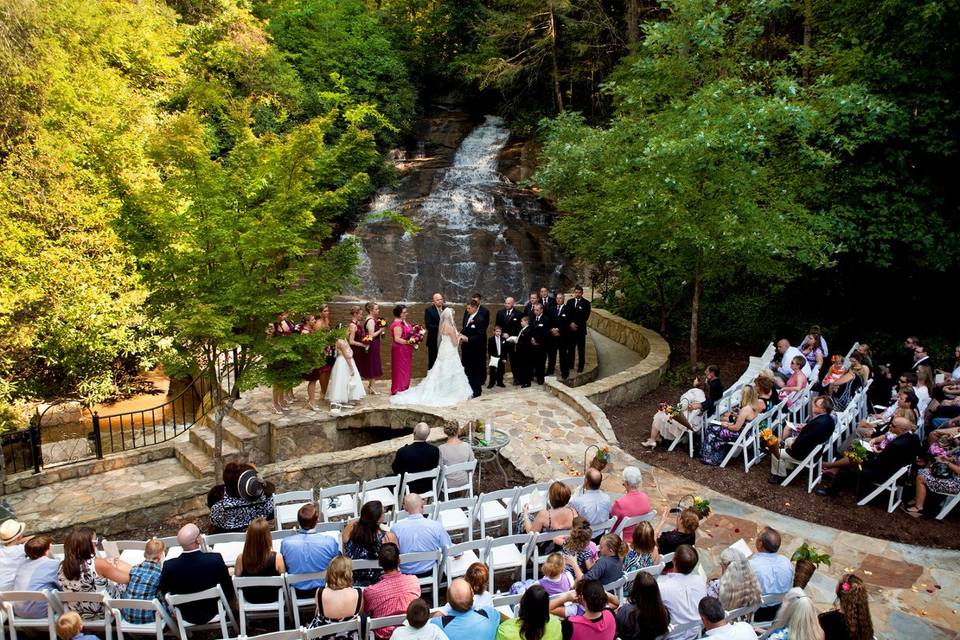 Waterfall wedding ceremony