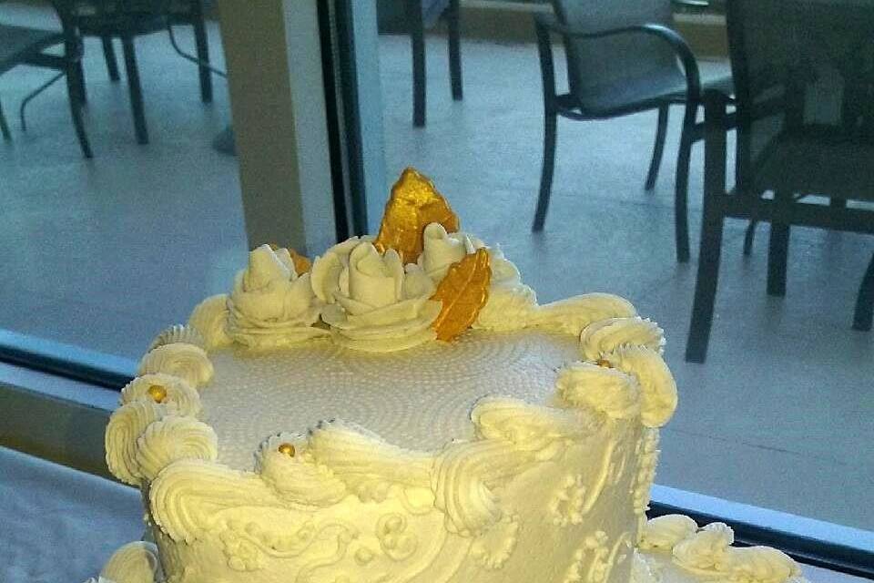 2 Tiered Heart Shaped Buttercream Cake.