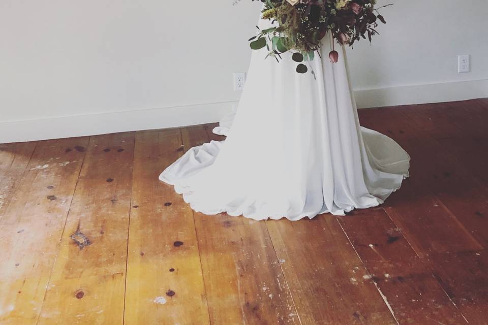 Bride and bouquet