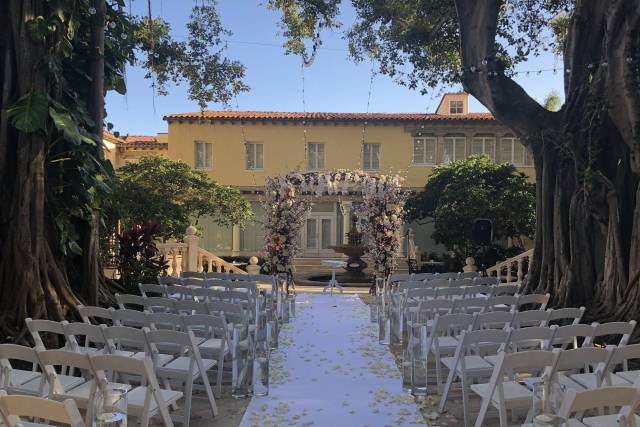 Outdoor wedding setup