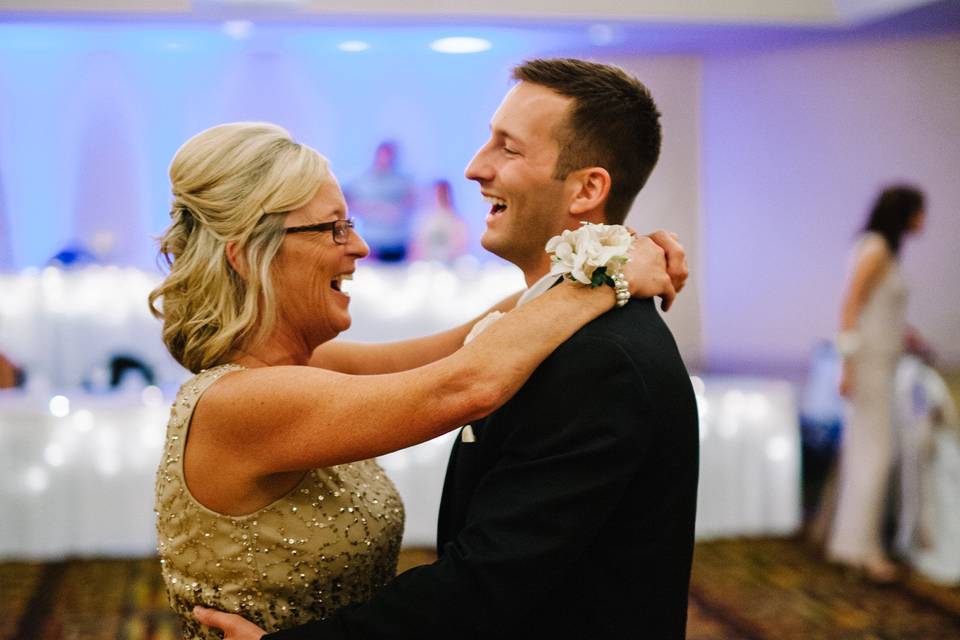 Groom with mother dancing