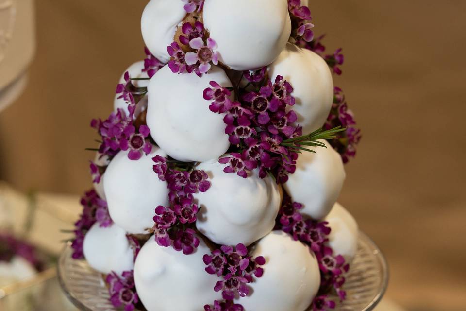 Mini floral croquembouche