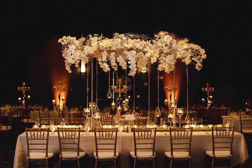 Raised floral centerpieces