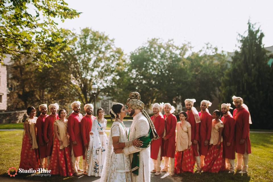 Newlyweds and their guests