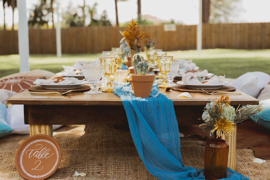 Terracotta Table Number Decor