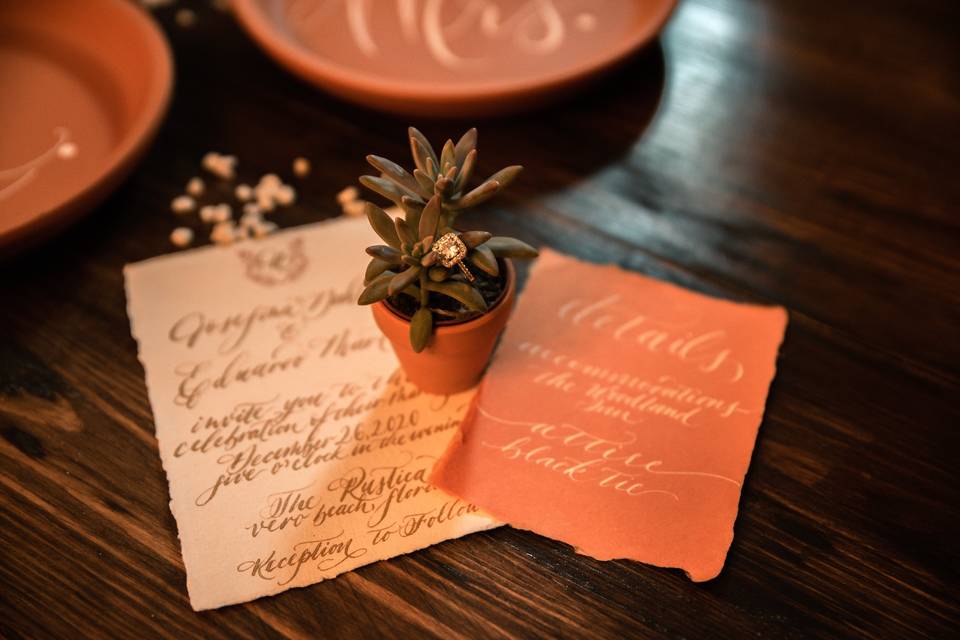 Terracotta Wedding Invitation