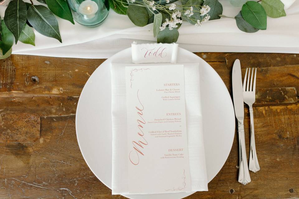 Paper Place Card Scroll