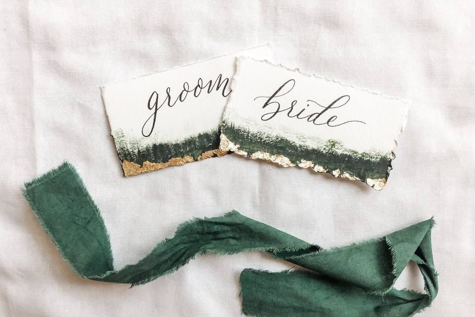 Watercolor place card