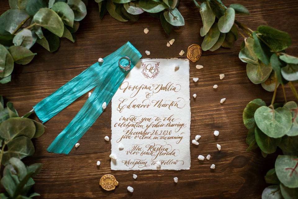 Handmade paper invitation