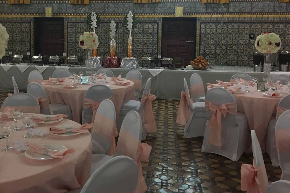 Reception hall setup