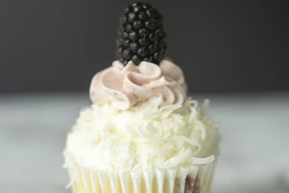 Coconut Blackberry Cupcake