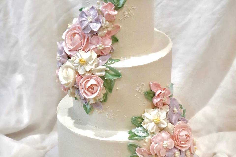 Tiered flower cake
