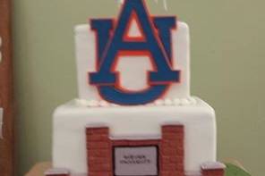 Two-tier Auburn Groom's Cake with 