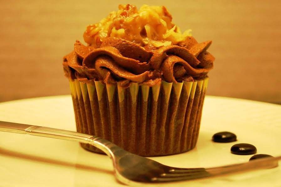 German Chocolate Cupcake