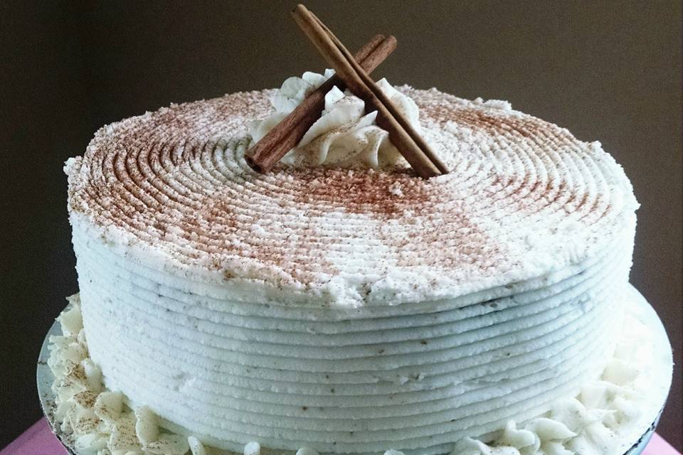 Vanilla Chai Cake. A spice cake infused with real vanilla chai tea and vanilla buttercream