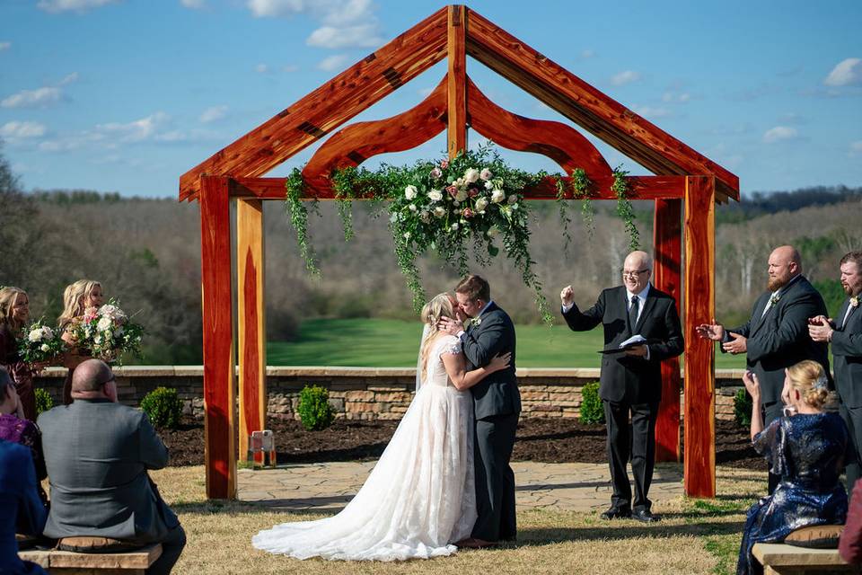 Pergola florals and greenery