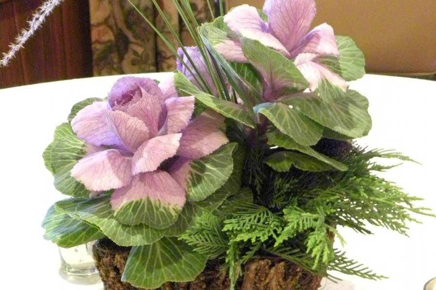 Lavender hydrangea flower arrangement