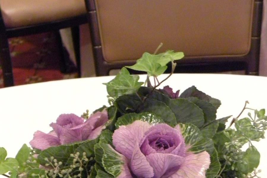 Grass and flower arrangement