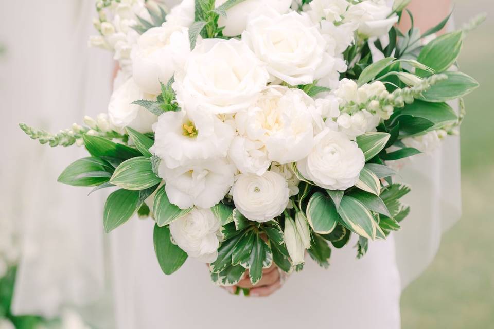 All white bouquet