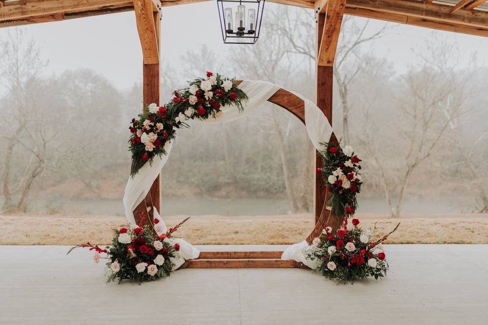 Ceremony arch florals