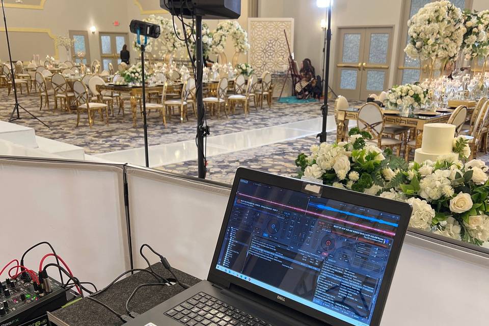 DJ Console at a wedding